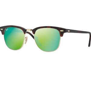 Ray-Ban Clubmaster Havana Flash Green Mirror Lens